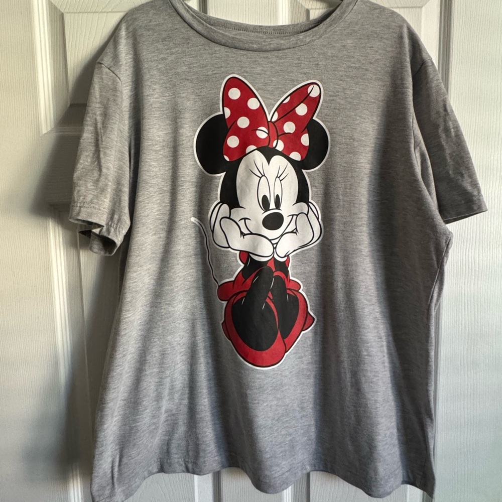 Two T-shirts for $12.00 - Disney Gray Minnie Mouse Tee & White Mickey Mouse Tee